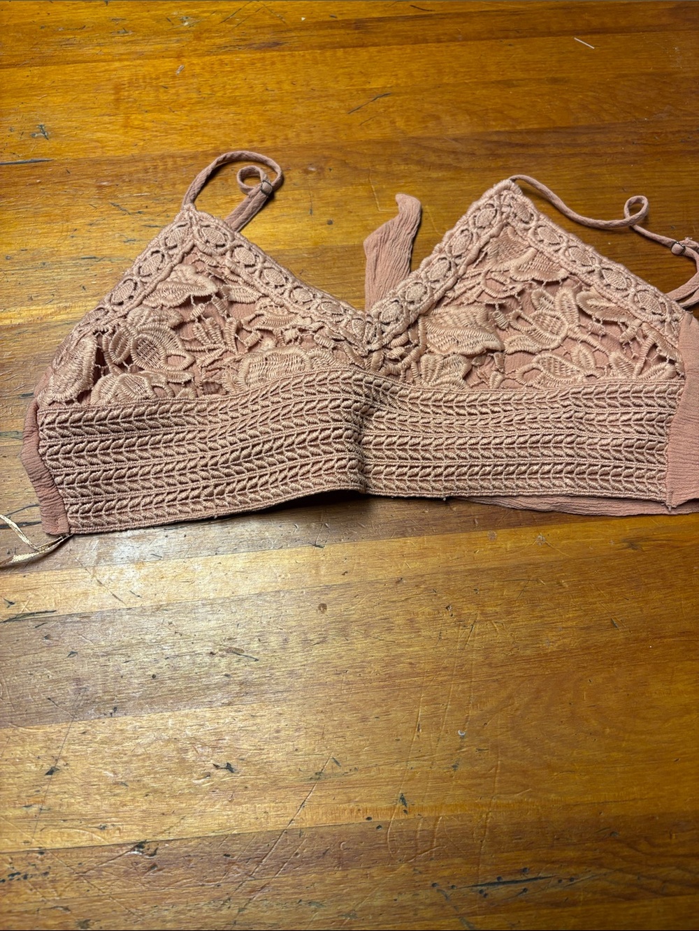 Aeropostale Lace Crochet Bralette - Rosewood Pink